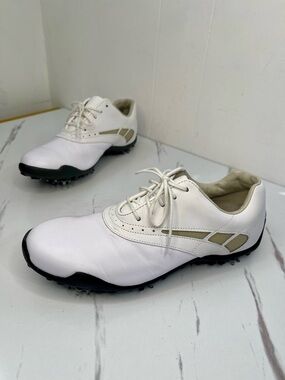 FootJoy LoPro Collection Golf Cleats Shoes 97228 White Taupe Women Size 7.5M